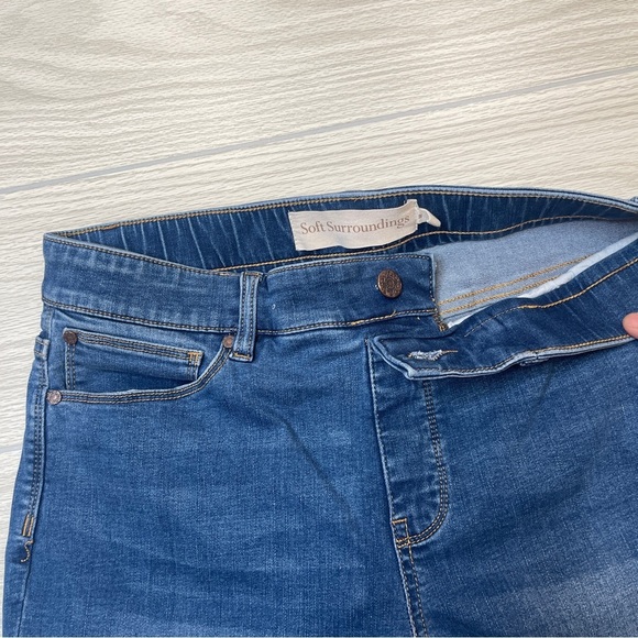 Soft Surroundings Supremely Soft Relaxed Pull On Blue Jean Pants Women’s Size M - Picture 8 of 13